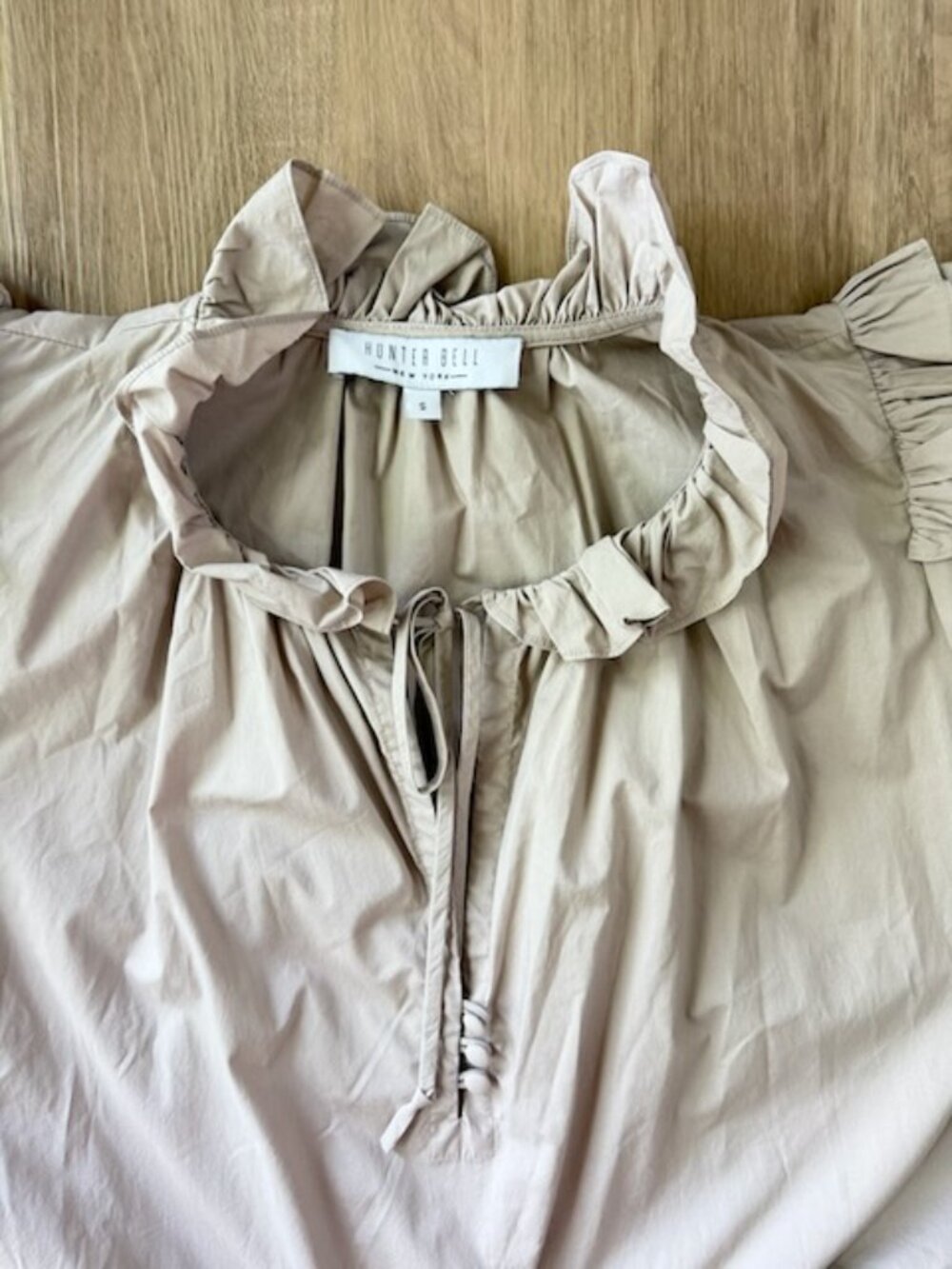 Hunter Bell New York Merritt Dress Taupe Cotton Poplin Sz SMALL - Picture 5 of 9